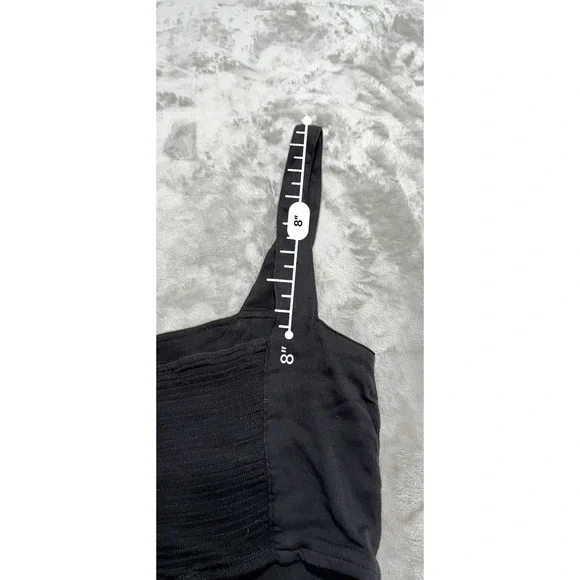 Free People Halter Top Women's Size Large Black One Shoulder Stretch Tie Off EUC - Picture 10 of 10